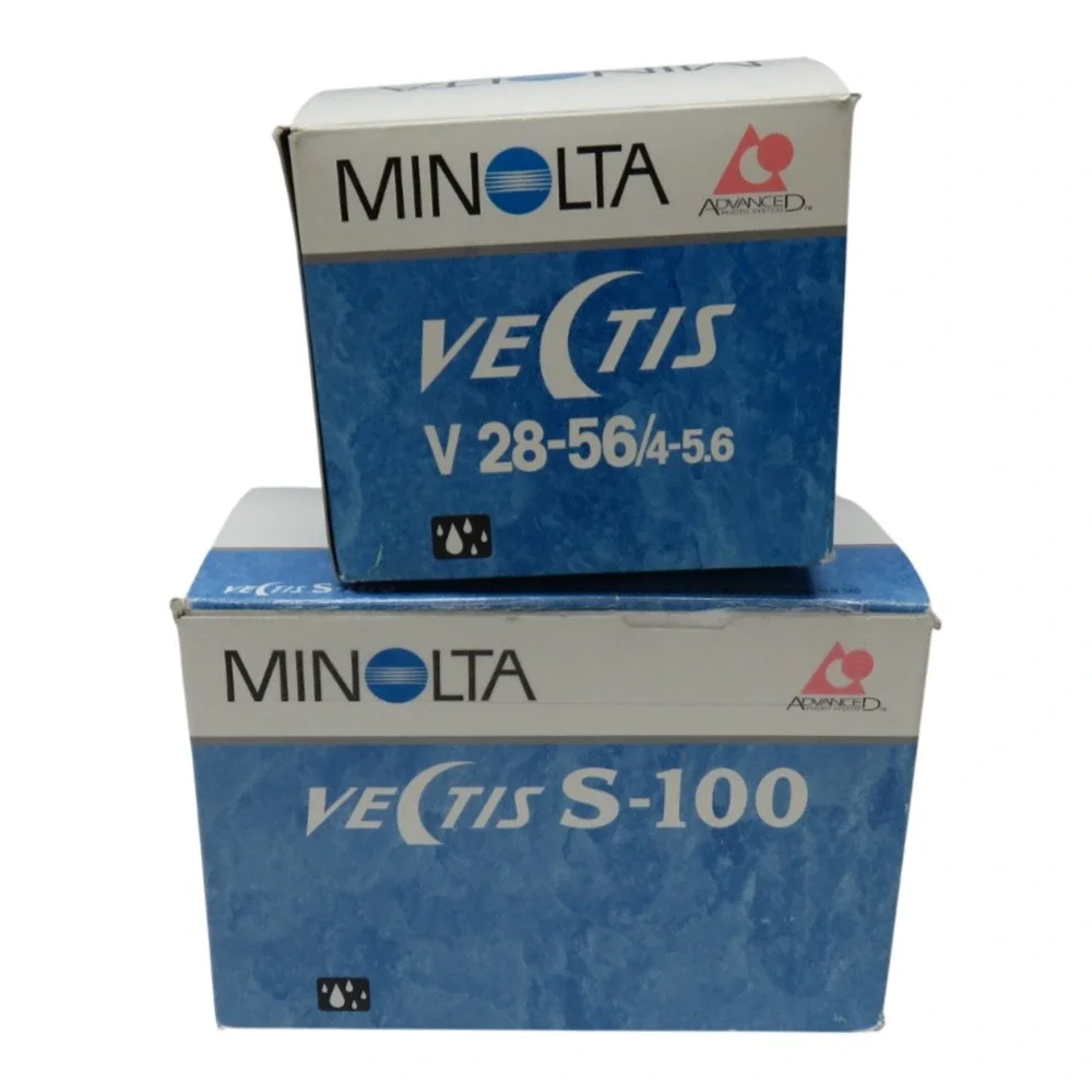 Vintage MINOLTA VECTIS‎ S-100 APS Camera, 28-56MM Lens & Manual